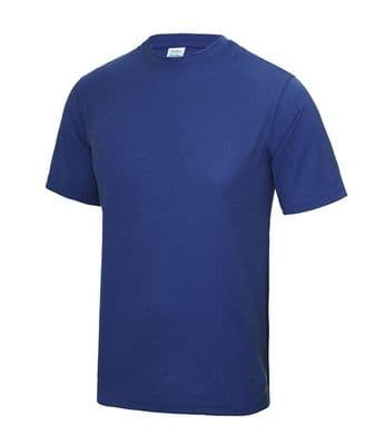 THURSO NETBALL CLUB JUNIORS BOYS COOL ROYAL BLUE T- SHIRT WITH LEFT BREAST EMBROIDERY