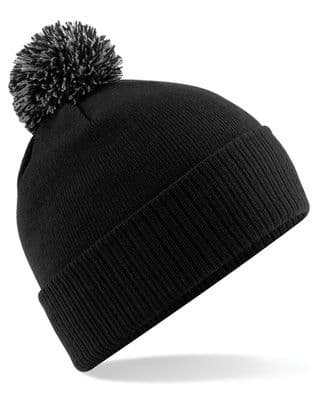 WICK ACADEMY BLACK/WHITE POMPOM BEANIE