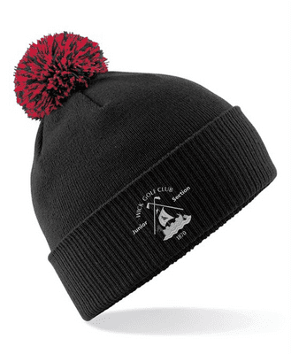 WICK GOLF CLUB JUNIOR SECTION POM-POM BEANIE HAT WITH EMBROIDERED LOGO