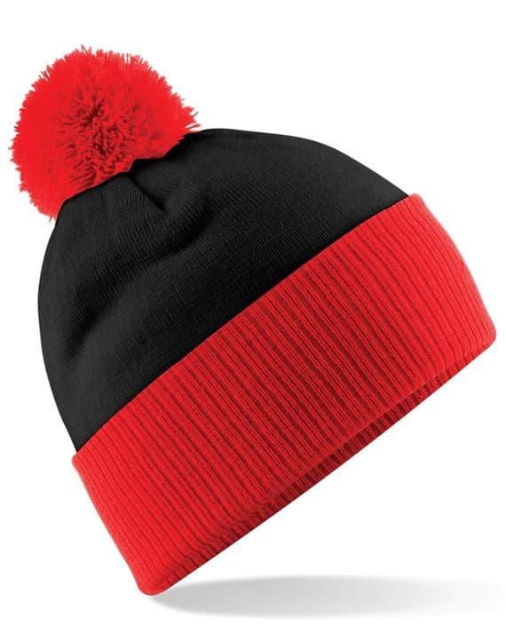 WICK GROATS FC ADULT BEANIE RED WITH EMBROIDERED LOGO