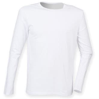 WICK HIGH SCHOOL FEEL GOOD WHITE LONG SLEEVED STRETCH T-SHIRT WITH PRINT LOGO