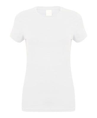 WICK HIGH SCHOOL LADIES WHITE FEEL GOOD FITTED T-SHIRT WITH HEAT SEALED  LOGO