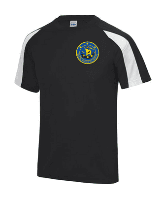 WICK HIGH SCHOOL PE T-SHIRT BLACK/WHITE WITH LEFT BREAST EMBROIDERY