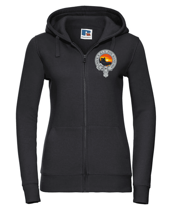 WICK RBLS PIPE BAND LADIES ZIPPED HOODIE WITH EMBROIDERED LOGO