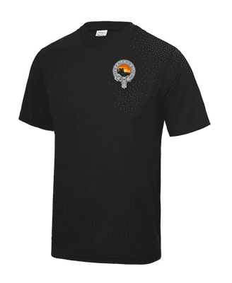 WICK RBLS PIPE BAND UNISEX BLACK COOL T-SHIRT WITH EMBROIDERED LOGO