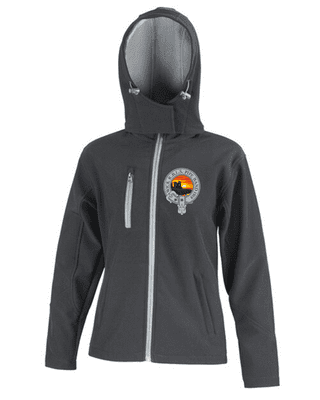 WICK RBLS PIPE BAND WOMEN'S HOODED SOFTSHELL JACKET  WITH EMBROIDERED LOGO