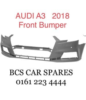 AUDI A 3.  Front Bumper Primed With PDC  + HLW    NEW.   2018 - 2019.