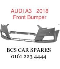 AUDI A 3. Front Bumper Primed With PDC + HLW NEW. 2018 - 2019.
