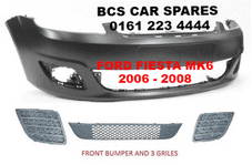 FORD FIESTA MK 6 ZETEC FRONT BUMPER inc grills 2006 - 2007 - 2008 NEW (5)