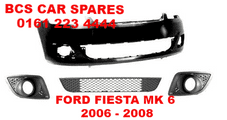 FORD FIESTA MK 6 ZETEC FRONT BUMPER ( inc grills for Fog lights ) 2006 - 2007 - 2008 NEW