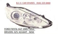 FORD FIESTA MK 7 HEADLIGHT / LAMP 2008+ DRIVERS SIDE CHROME