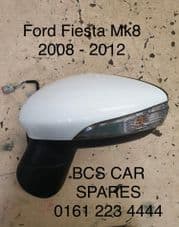 FORD FIESTA MK 8 DOOR MIRROR White. ELECTRIC INC INDICATOR USED 2008 - 2011 (1) (3)