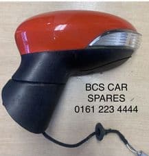FORD FIESTA MK 8 PASSENGER DOOR MIRROR RED. ELECTRIC INC INDICATOR USED 2008 - 2012
