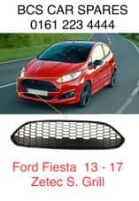 FORD FIESTA MK 9. FRONT BUMPER GRILL 2013 - 2017. FACELIFT NEW. ZETEC S