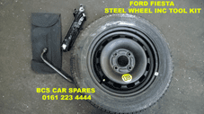 FORD FIESTA STEEL WHEEL 14" INC TYRE + TOOL KIT (like New ) IDEAL SPARE (8)