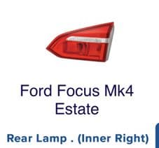 FORD FOCUS ESTATE. MK 4 REAR. INNER LIGHT DRIVERS 2015 - 2016.