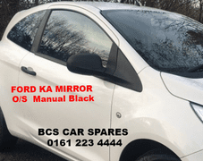 FORD KA DOOR MIRROR DRIVERS SIDE MANUAL BLACK USED 2010 - 2011 - 2012