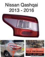 Nissan Qashqai 2014-2017 Outer Wing Tail Lamp Lens Passenger Side