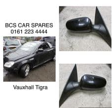 VAUXHAAL TIGRA DOOR MIRRORS x 2. BLACK 2004 - 2009 ( Pre Owned )