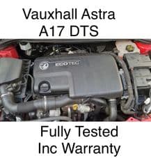 VAUXHALL ASTRA GTC. A17 DTS. ENGINE 1.7 DIESEL. FULLY TESTED INC WARRANTY. 48k miles
