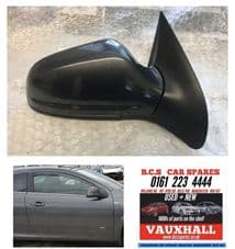 VAUXHALL ASTRA H. 3. Door MIRROR. O/S. ELECTRIC. 2008 - 2010. Grey ( BIGGER MIRROR )
