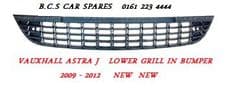 VAUXHALL ASTRA J LOWER GRILL ( IN FRONT BUMPER ) 09 10 11 12 REG NEW