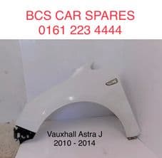 VAUXHALL ASTRA J. Passenger side. WHITE wing. 2010 - 2014. Pre Owned