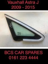 VAUXHALL ASTRA J. SMALL. WINDOW / GLASS DRIVER SIDE FRONT. 2009 - 2014. inc chrome