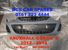 VAUXHALL CORSA D FRONT BUMPER WITH 3X GRILLS NEW 2012 - 2013 - 2014