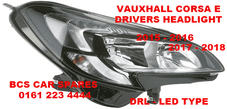VAUXHALL CORSA E LED HEADLIGHT DRIVERS SIDE O/S DRL TYPE NEW 2015 - 2018