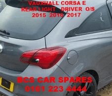 VAUXHALL CORSA E REAR LIGHT DRIVER SIDE 2015 2016 2017 ( 3 DOOR MODEL ONLY ) USED