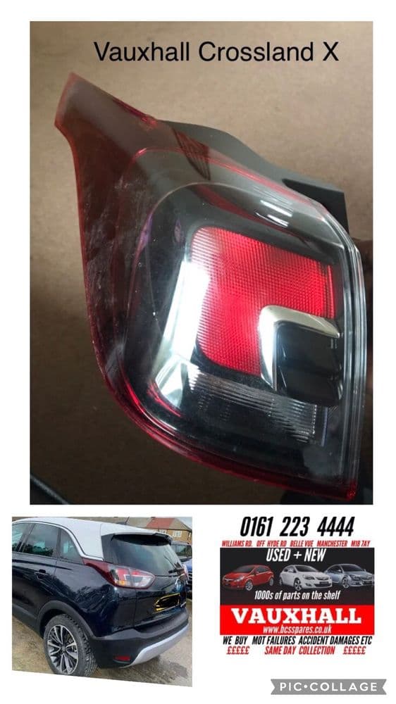 VAUXHALL CROSSLANDER X PASSENGER REAR LIGHT 2017 2018 2019