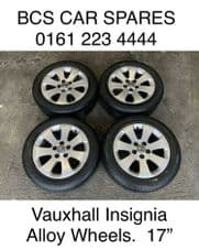 VAUXHALL INSIGNIA ALLOY WHEELS. Full Set inc Tyre. 17”. 225/55/R17