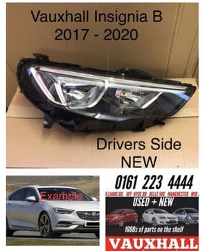 VAUXHALL INSIGNIA  B  HEADLIGHT  O/S   DRIVERS SIDE  2017 - 2020 (1)