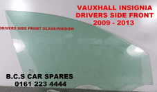 VAUXHALL INSIGNIA DRIVERS SIDE DOOR GLASS USED 2009 - 2011 GREEN TINT USED OSF