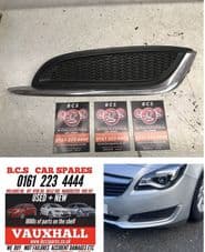 VAUXHALL INSIGNIA FRONT BUMPER TRIM INC CHROME SECTION. N/S. 2014 - 2015