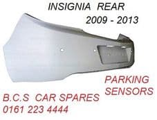 VAUXHALL. INSIGNIA. REAR BUMPER. ( PARKING SENSORS HOLES ) ( HATCHBACK MODEL ). 2009 - 2013. NEW. NEW.
