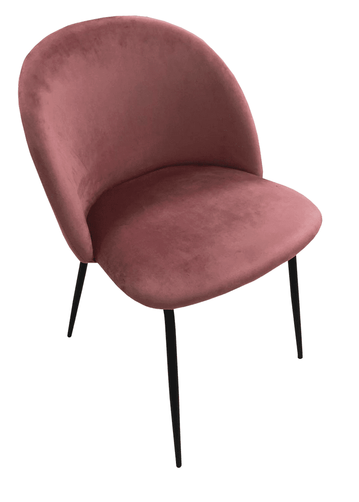 MOF Velvet Fabric Dining Chairs Black Metal Legs Living Room Kitchen