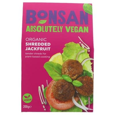 Bonsan Organic Plain Shredded Jackfruit 12 x 200g