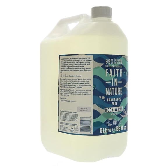 Faith in Nature Body Wash Fragrance Free 5 Litre