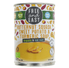 Free & Easy Organic Butternut Squash, Sweet Potato & Turmeric Soup 400g