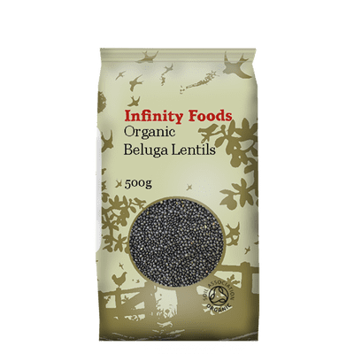 Infinity Foods Black Beluga Lentils Organic 500g