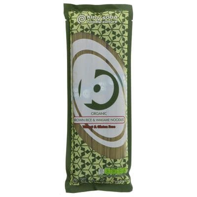 King Soba Organic Brown Rice & Wakame Noodles 12 x 250g