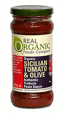 Real Organic Sicilian Tomato & Olive Pasta Sauce 6 x 350g
