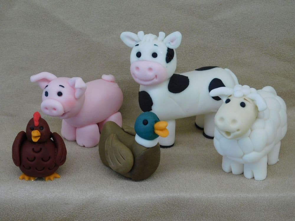 5 Small Farm Animal Cake Toppers