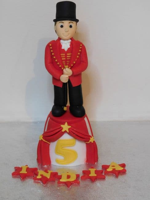 Circus Ringmaster Handmade Birthday Cake Toppers with Name & Age