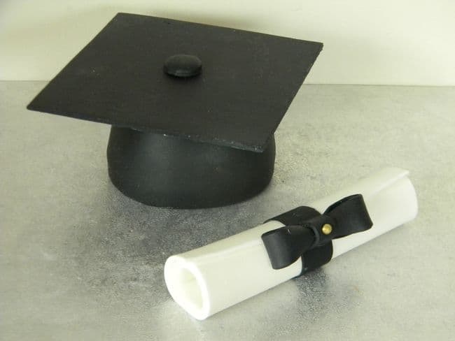 Graduation Hat & Scroll Cake Topper