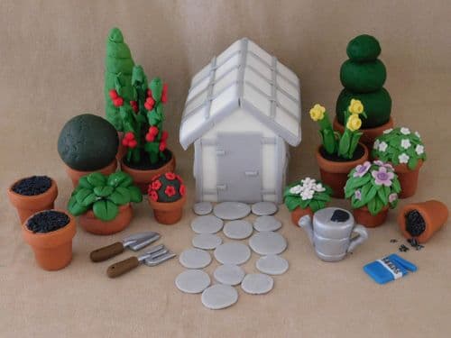 Greenhouse Allotment Cake Toppers