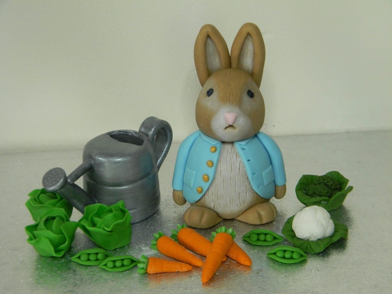 Peter Rabbit Style Cake Toppers with Watering Can & Veg