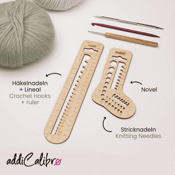 addiCalibro Wooden Needle Gauge set